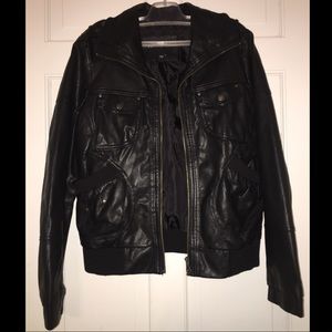 Bernardo black leather jacket